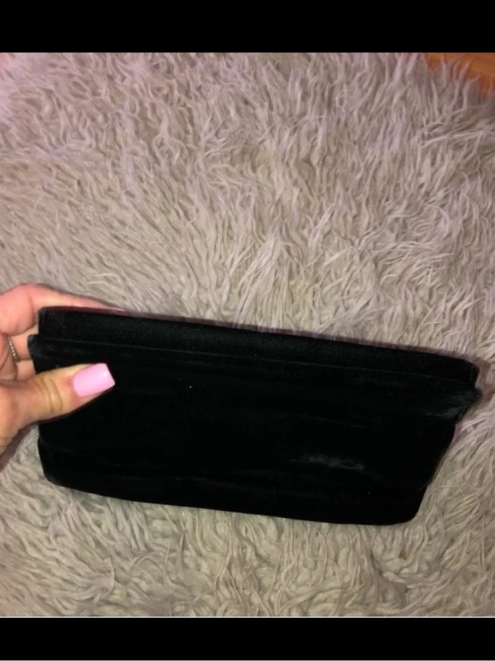 Mid-century 1950s Bobbie Jerome black velvet clutch